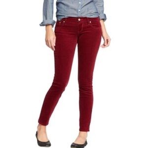 Old Navy red corduroy Rockstar skinny jeans